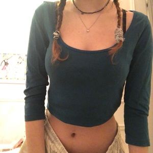 Green quarter sleeve tee